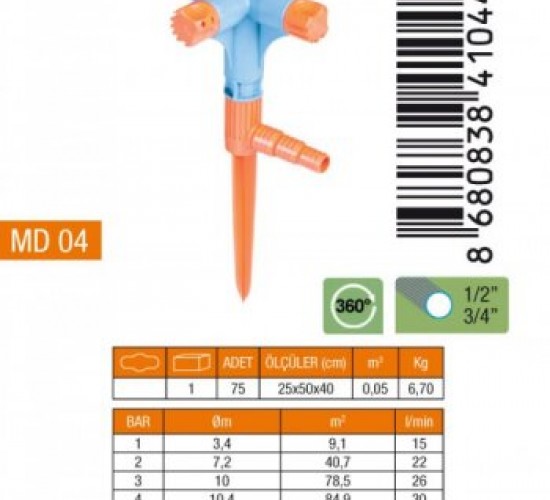 MEDALYAN MD-04 ( 4LÜ & NORMAL ) SPRINK FİSKİYE (KISA MEME)*5X15