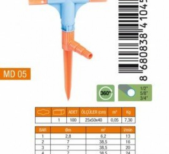 MEDALYAN MD-05 ( 2Lİ  & T ) ( NORMAL ) SPRINK FİSKİYE*10X10