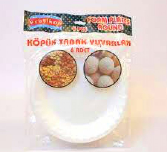 PRATİKON PR-1166 ( 19CM & KÖPÜK ) TABAK YUVARLAK 6PCS*50=K