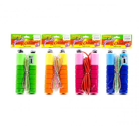 YILDIZ SPORT FANFAN JUMP ROPE YLD-38 ( SAYAÇLI ) ATLAMA İPİ ( SÜNGERLİ RENKLİ PLASTİK TUTACAK ) ( ŞEFFAF RENKLİ SİLİKON İP )*200