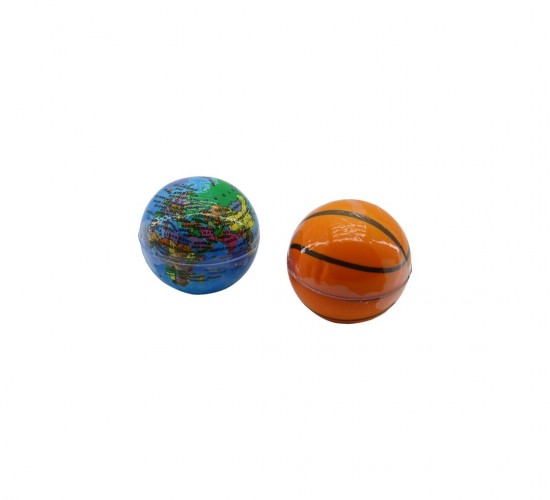ALMİRAN ALM-3502 ALM-3504 ( KÜÇÜK BOY = 6.3CM ) STRES TOPU ( SÜNGER ) ( DÜNYA HARİTASI & BASKETBOL TOPU )*12X60