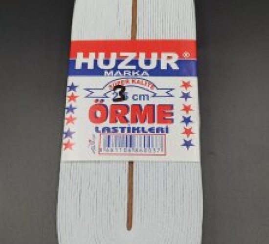 HUZUR ( BEYAZ & 3CM ) PAÇA LASTİK YASSI GENİŞ 10MT.*30