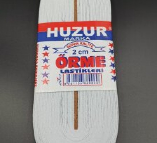 HUZUR ( BEYAZ & 2CM ) PAÇA LASTİK YASSI GENİŞ 10MT*50