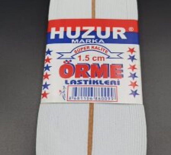 HUZUR ( BEYAZ & 1.5CM ) PAÇA LASTİK YASSI GNİŞ 10MT.*50