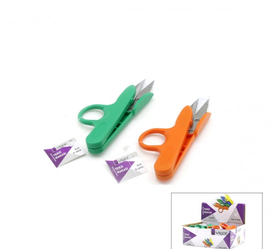 VİGOR K-6646 ( MİX ) TERZİ TEKSTİL İPLİK MAKASI*12X60