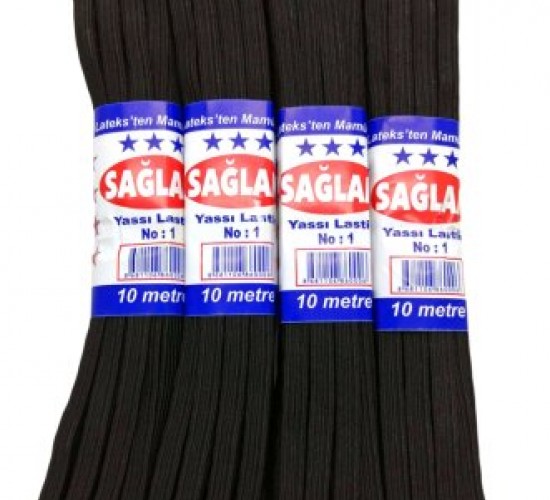 SAĞLAM HUZUR ( SİYAH ) ( YASSI ) NO-1 10MT DON LASTİK*20X25