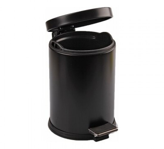 LALEZAR TEMA LZR-813-S ( 5LT ) ( SİYAH ) PEDALLI METAL ÇÖP KOVASI*8
