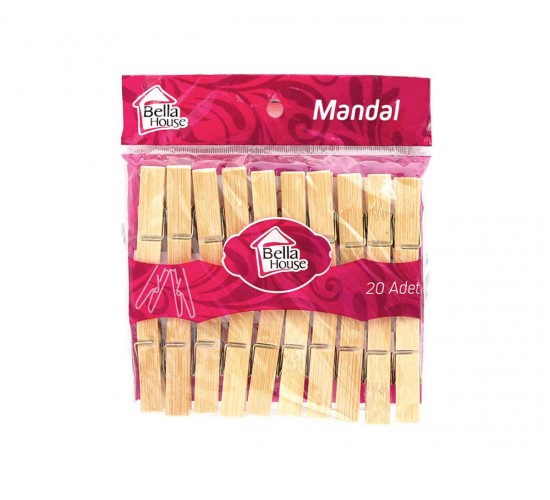 BELLA HOUSE K-1046 ( 20PCS ) AHŞAP BAMBU MANDAL*250