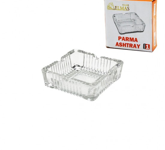 GLASS ELMAS ( PARMA ASHTRAY ) MR-860 ( KARE ) ( CAM ) KÜLLÜK ( 10.5X10.5CM & Y: 3.5CM ) ( BRKT-489115 )*48