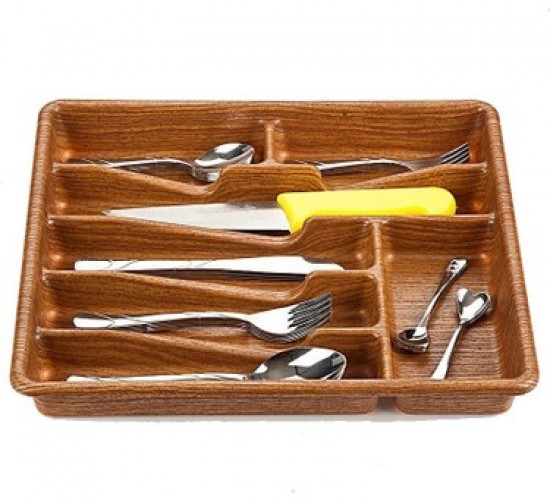 BARONESS BRNS-10889 ( KÜÇÜK & AHŞAP RENK & 7 BÖLMELİ ) ÇEKMECE İÇİ KAŞIKLIK 36X32CM*24