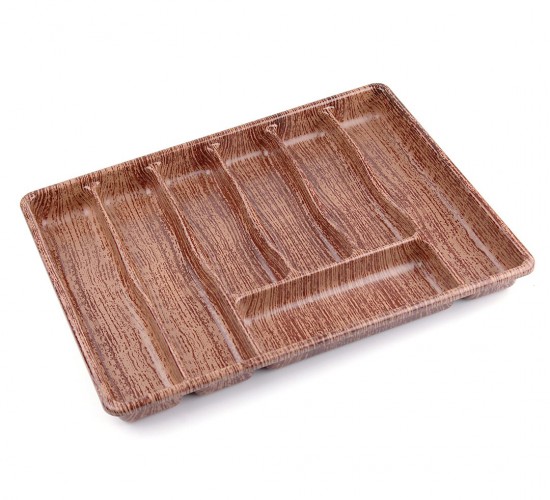 BARONESS BRNS-10890 ( BÜYÜK & AHŞAP RENK & 7 BÖLMELİ ) ÇEKMECE İÇİ KAŞIKLIK 50X37CM*24