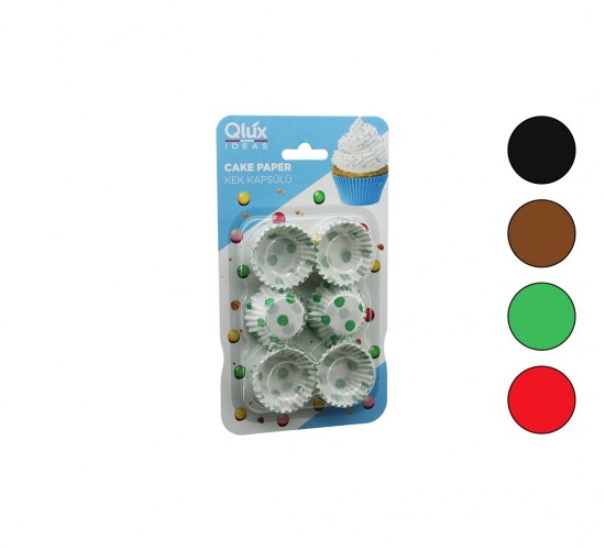 QLUX L-00301 ( MİNİ & YUVARLAK ) ( MUFFIN ) ( İNCE KAĞIT ) KEK KAPSÜLÜ ( ÇAP: 4.5CM & DERİNLİK: 1.5CM ) ( KARTELA AMBALAJ )*45
