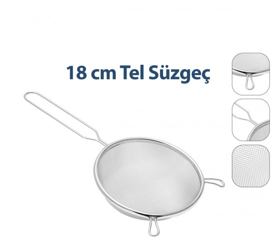 ENFA ENF-1295 ( 18CM ) TEL SÜZGEÇ METAL SAPLI KULAKLI*200