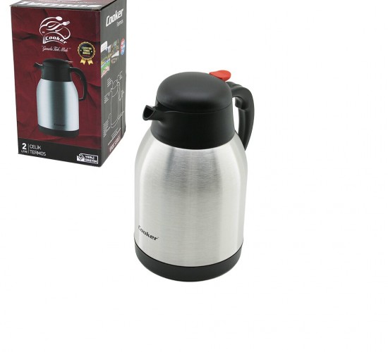COOKER CKR-2005 ( 2LT ) (304 ÇELİK) TERMOS (INOX SERİSİ) (12 SAAT SICAK & 24 SAAT SOĞUK) (ÇİFT CONTALI KAPAK)*12