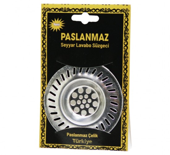 KRT-1080 PASLANMAZ SEYYAR METAL LAVABO SÜZGEÇİ*50X14