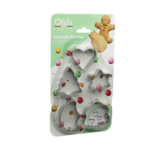QLUX L-00155 ( 5PCS ) ( METAL ) BİSKÜVİ KURABİYE KALIP*36