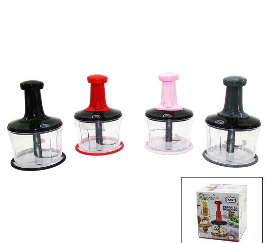 YAKUT RONDOM KOD-2365 ( BASMALI & BÜYÜK ) EL RONDOSU DOĞRAYICI ( 3 BIÇAKLI ) ( MİKA KRİSTAL PLS.HAZNE= 1LT ) ( MORENİCA SERİSİ )*36