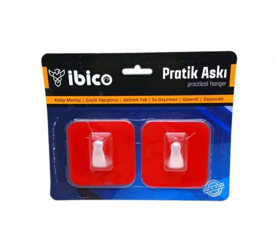 İBİCO K17-405 ( 2PCS ) PRATİK ASKI PLASTİK  ( YAPIŞKANLI KOLAY MONTAJ ) ( GÜÇLÜ YAPIŞTIRICI )*20X10