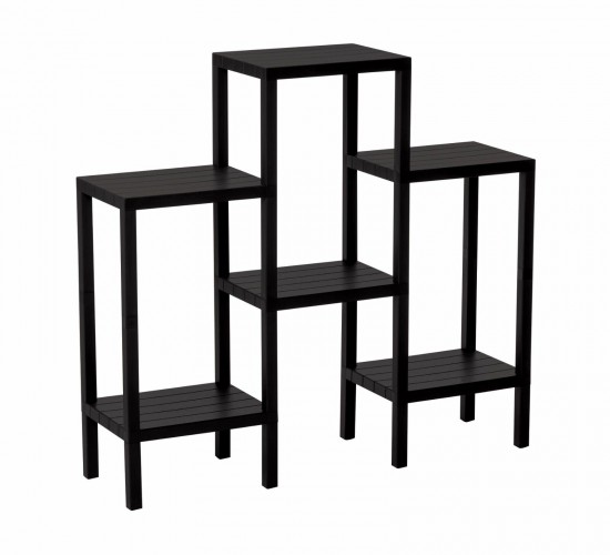 OMBEG OM-0150-1108-0008 ( 6 ( DÜZ ) RAFLI & SİYAH ) MODÜLER ÜNİTE PLASTİK*4