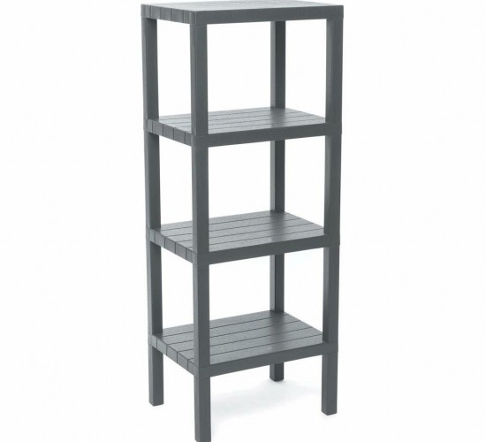 OMBEG OM-0220-2115-0114 ( 4 ( DÜZ ) RAFLI & GRİ ) MODÜLER ÜNİTE PLASTİK*6