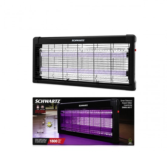 SCHWARTZ SWIK-9617 SİNEK ÖLDÜRÜCÜ CIZ CİHAZI MAKİNE (2PCS LED FLORESAN) (100M2 ETKİLİ) ( 1800V ) (54X23.5CM)*14