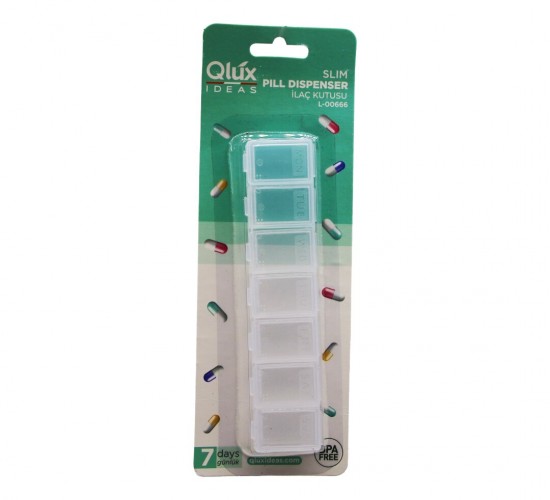 QLUX L-00666 KT-563 ( SLIM ) ( UZUN D.DÖRTGEN & 7 GÜNLÜK ) PILL DISPENSER İLAÇ KUTUSU