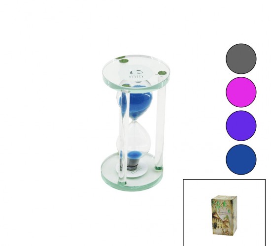 COMPTİMENTS YAKUT-9337 FYS-003 (KÜÇÜK & 5DK) (CAM) KUM SAATİ (CAM STANDLI= ÇAP: 5.8CM-YÜKSEKLİK: 9.8CM)*96