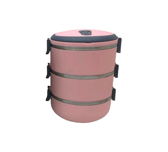 FRESHBOX ( AÇIK PEMBE PUDRA ) ( 3LÜ ) SEFER TASI SAKLAMA KABI ( 1.8LT )*24