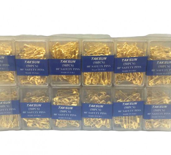 TAKSUN SAFETY PINS-968 ( SARI GOLD ) ( 50PCS.PLS.KUTU ) (NO-00