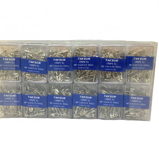 TAKSUN SAFETY PINS-958 ( GÜMÜŞ ) ( 50PCS.PLS.KUTU ) (NO-00