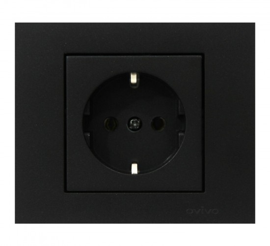 ATOM ( SİYAH ) TOPRAKLI PRİZ*12X10