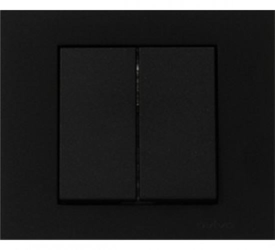 ATOM ( SİYAH ) KOMİTATÖRLÜ 2Lİ ANAHTAR PRİZ*12X10