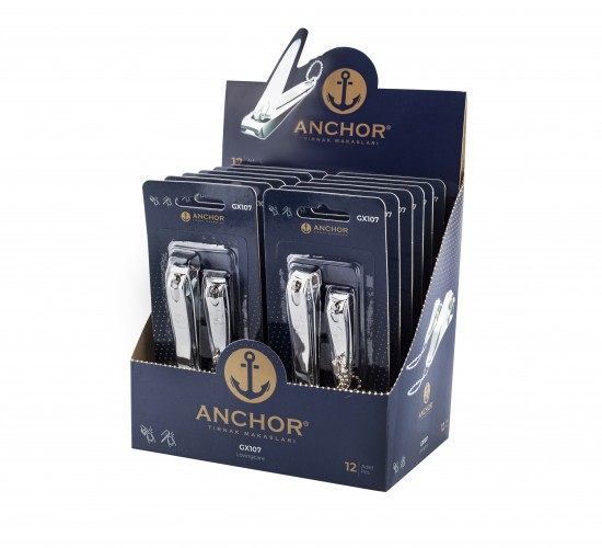 ANCHOR GX-107 ( 2Lİ SET GRİ ) TIRNAK MAKASI*12X40
