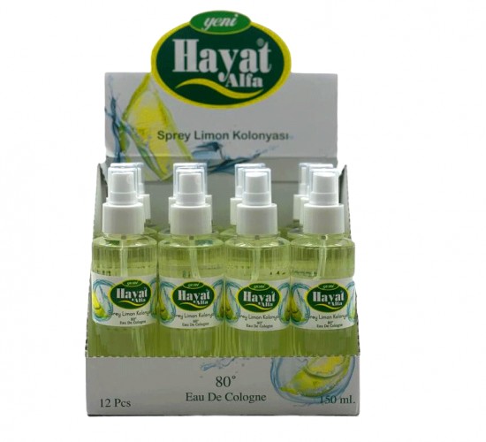 HAYAT ( SPREY ) ( 150CC ) ( LİMON ) KOLONYA*12X8