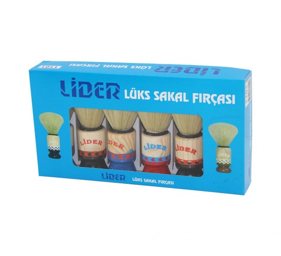 LİDER-1101 LÜKS SAKAL FIRÇASI ( AHŞAP RENKLİ SAPLI )*6X60