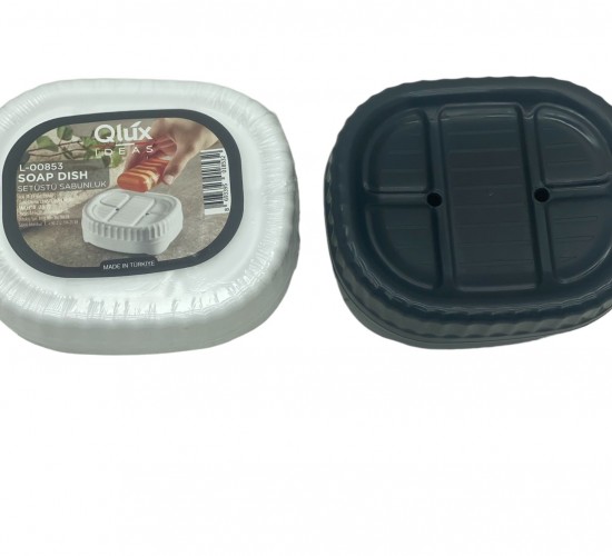 QLUX L-00853 SET ÜSTÜ KATI SABUNLUK KAPAKLI PLASTİK*54
