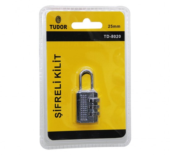 TUDOR TD-8020 ( ŞİFRELİ ) ( 25MM ) ASMA KİLİT*12X20