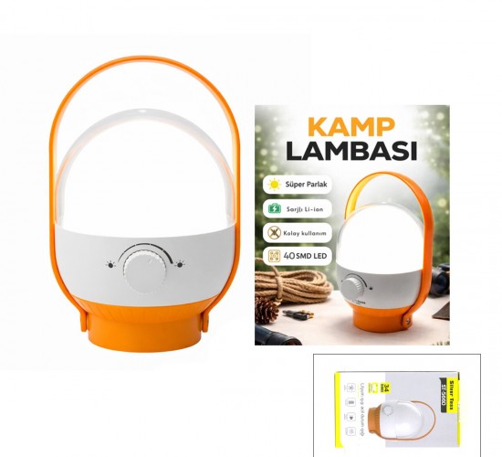 SİLVER TOSS ST-5660 ( 40 LED ) KAMP LAMBASI & FENER ( USB ŞARJLI ) ( AYARLANABİLİR IŞIK ) ( 6.4W & 2400mAh )*40
