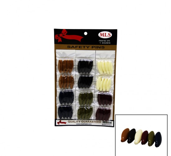 MLS NO-075 075-C ( DÜZ RENKLİ ) ( 4PCS ) YAKA & EŞARP İĞNESİ ( 12Lİ KART )*5X24