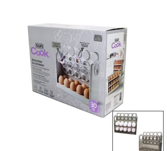 SUNCOOK SC-4301 ( 30 HAZNELİ ) BUZDOLABI YUMURTA ORGANİZERİ YAYLI KATLANIR RAF & ZAMAN KAYIT FONKSİYONU*12