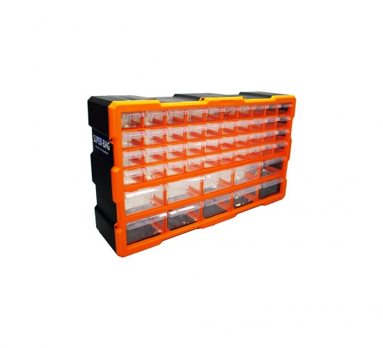 SUPER-BAG ASR-6016 ( 50Lİ MEGA ) ( 10BYK+40KÇK ) MONOBLOK DRAWER ÇEKMECE SETİ ( 62X15.7X36CM )*3