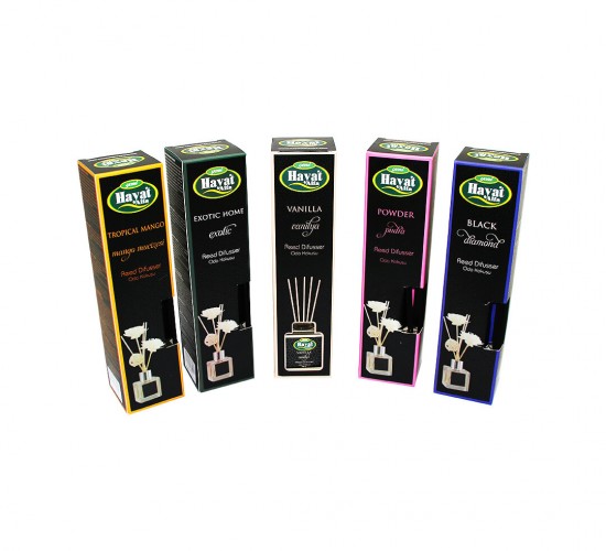 HAYAT ALFA ( KARE ) ( 100ML ) ( BAMBU ÇUBUKLU ) MİX ORTAM ODA KOKUSU*24