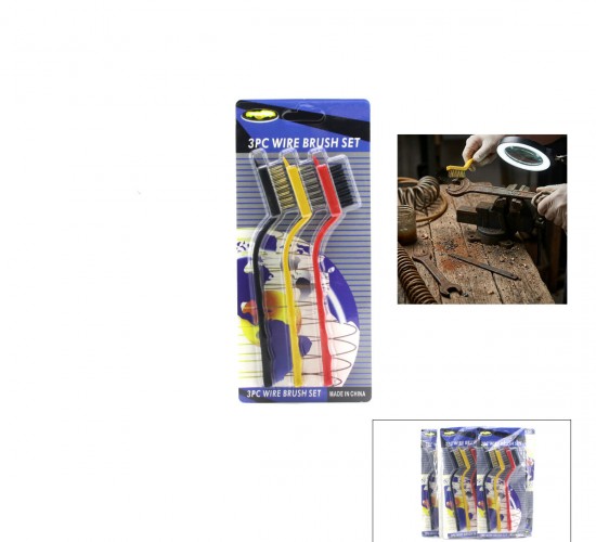 ENFA ENF-812B ( 3PCS ) MİNİ TEL FIRÇA SETİ ( RENKLİ SAPLI )*10X30