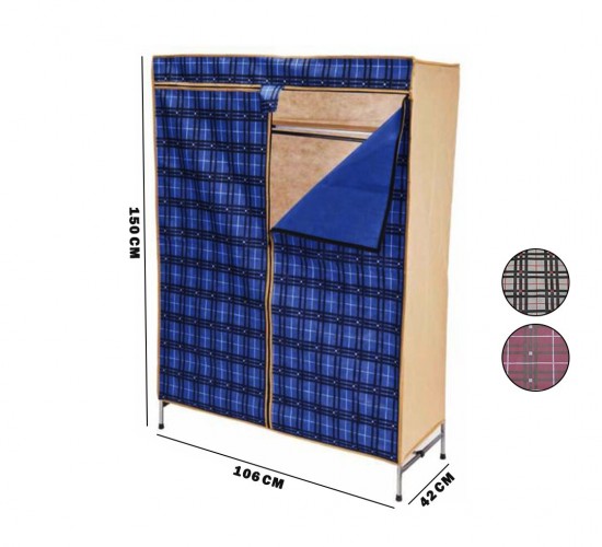 VİPAS PORTATİF GARDROP ( METAL İSKELET & RENKLİ BEZ ÖRTÜ ) 42X106X150XCM*1