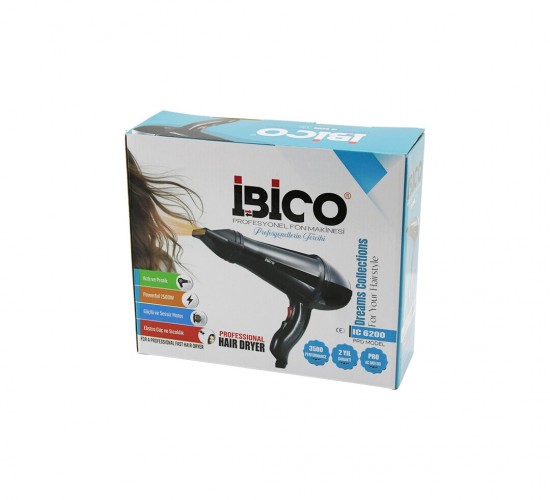 İBİCO IC-6200 PROFESYONEL SAÇ KURUTMA & FÖN MAKİNESİ ( PRO AC MOTOR ) ( 2500W ) ( 210℃ ) ( 3500 PERFORMANS )*16
