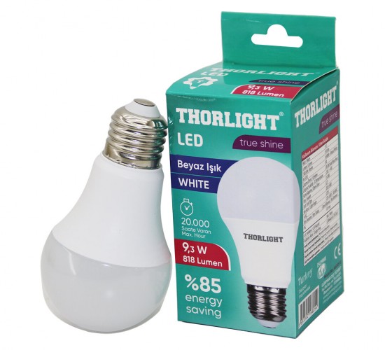 THORLIGHT A-6009-B ( 9.3W ) E27 BEYAZ LED AMPUL*10X6