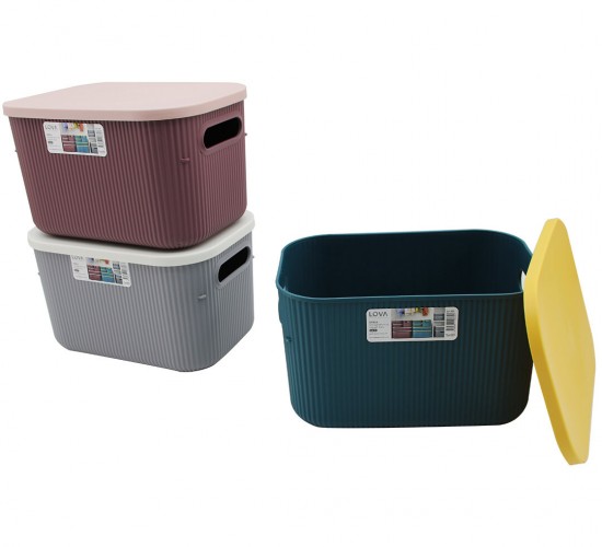 LOVA LV-331 ( 6.2LT ) SHELL ORGANİZER KULPLU KAPAKLI KUTU PLASTİK 26.9X18.7X16.2CM*12=K