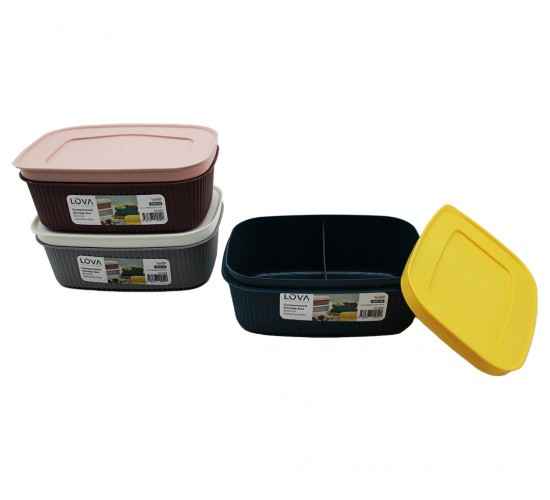LOVA LV-254 ( 900ML & 2 BÖLMELİ ) SHELL SAKLAMA KABI PLASTİK*24=K