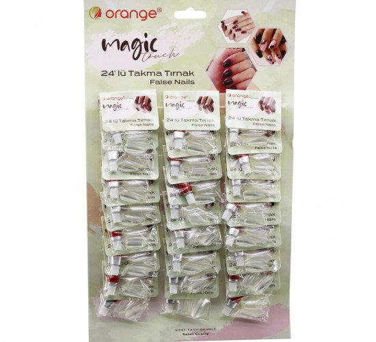 ORANGE MAGİC ORG-061 ( 24PCS ) ( ŞEFFAF ) TAKMA TIRNAK & YAPIŞTIRICI SET*24X120