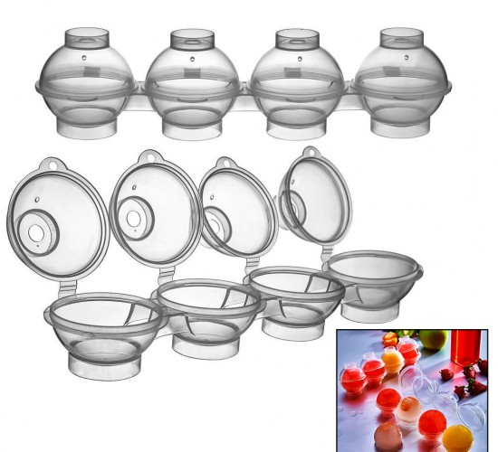 PLASTLİFE KP-152 ( 4LÜ TOP ) KÜRE BUZ KALIP SIZDIRMAZ PLASTİK BUZLUK*48=K